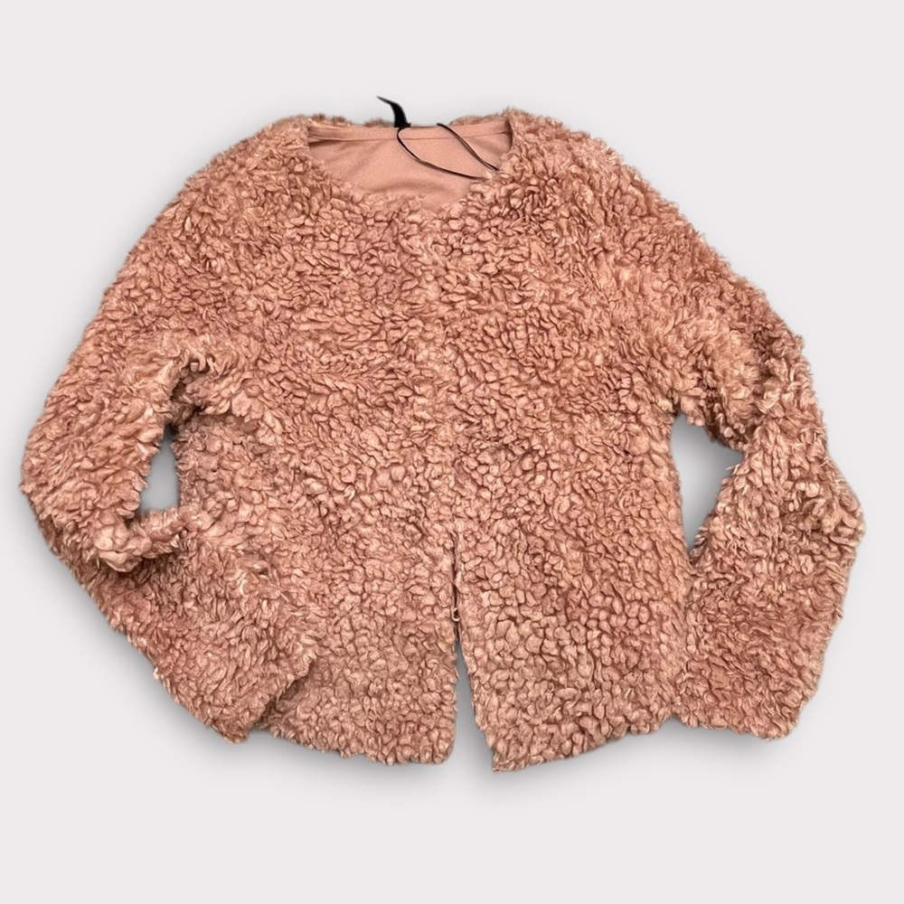 Pink Faux Fur Teddy Jacket Divided by H&M